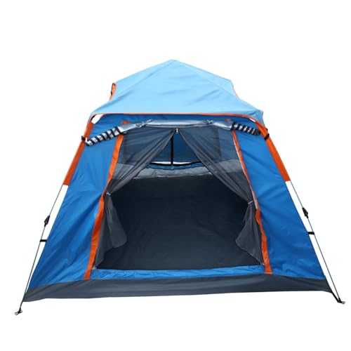 VICASKY 1 Set Automatic Folding Camping Tent Portable Outdoor Tent for Persons Water Resistant Oxford Easy to Transport Stylish Sky Blue Design for Hiking and Outdoor Activities