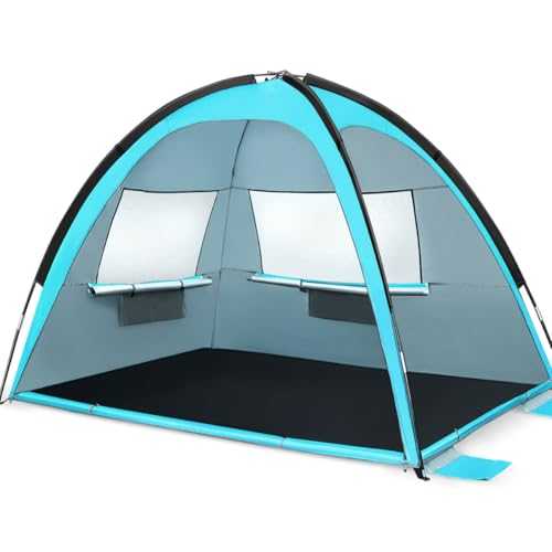 Family Beach Tent Lightweight and Easy to Set up 4 Tent Pegs and Ropes for Wind Protection for Camping