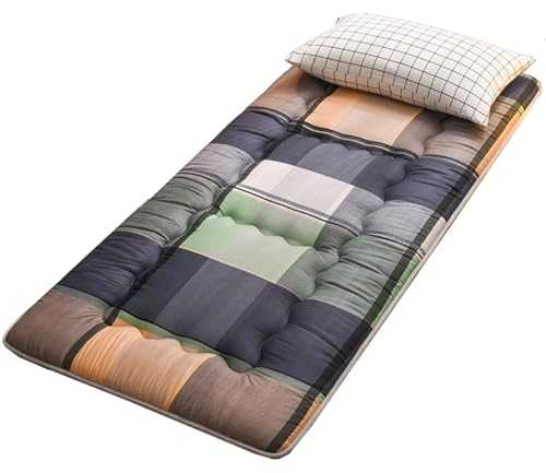 CFDZCP Japanese Floor Mattress, Foldable Roll Up Mattress Tatami Mat, Plaid Pattern Breathable Fluffy Floor Lounger Guest Bed For Camping Couch(A1,120 * 200cm)