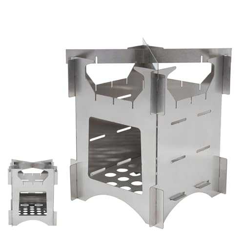 TOWEBOORY Camping Wood Stove, Portable Wood Burning Stove Folding Lightweight Stove with Canvas Bag Stainless Steel stove Outdoor for Travel Hiking Picnic Camping Backpacking