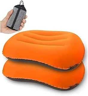 Rantizon Ultralight Camping Pillow, 2PCS Compressible Compact Comfortable Ergonomic Inflatable Travel Pillow with Storage Bag, for Neck & Lumbar Support for Hiking Camping Traveling3.5 oz Small