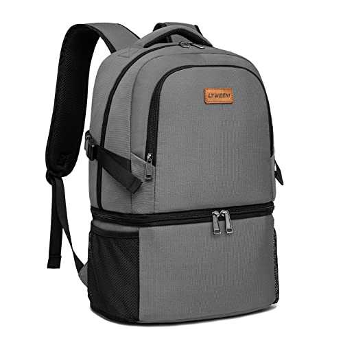 Cooler Backpack Insulated Leak Proof 16 Cans Lightweight Lunch Backpack Cooler for Men Women Small Soft Cooler Bag, Gray