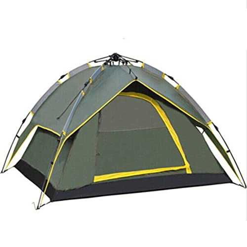 TYUIOKJU Tent 3-4 Person Hydraulic Automatic Camping Tent Double Layer Instant Setup Outdoor Family Tent Portable Backpacking Tent for Hiking(Army Green)