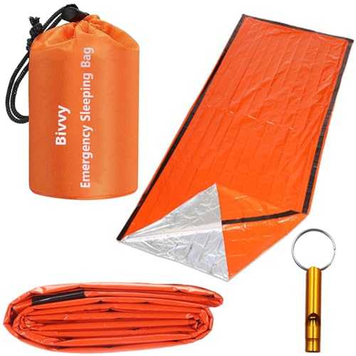 Wesoke Emergency Sleeping Bag, Waterproof Lightweight Thermal Survival Bivy Sack, Portable Emergency Blanket for Outdoor Adventure Activities Hiking Camping, Orange