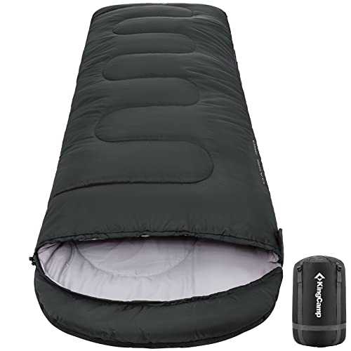 KingCamp Sleeping Bag - 350gsm Waterproof Sleeping Bags for Adults and Kids, Ideal for Camping, Indoor and Outdoor Use with Compression Sack