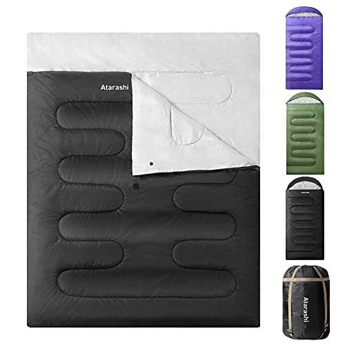 Atarashi Camping Sleeping Bag- 4 Seasons for Adults, Light, Warm, Extra-Large with Compression Sack- Great for Hiking, Backpacking & Outdoor Adventures