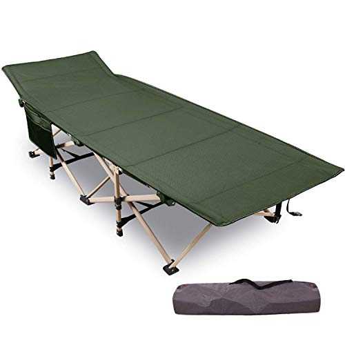 REDCAMP Folding Camping Beds for adults, 28" Extra Wide Heavy Duty Sturdy Camp Bed Portable, Stronge Thicker Tubes Sleeping Cot Outdoor Travel Office (Green-18101S)…