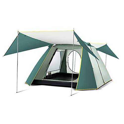 Dome Tent, Pop Up Tent 5-6 Person, Automatic Opening Double Thicken Layer Tent, Waterproof Camping Tents with Porch for Hiking Camping Outdoor