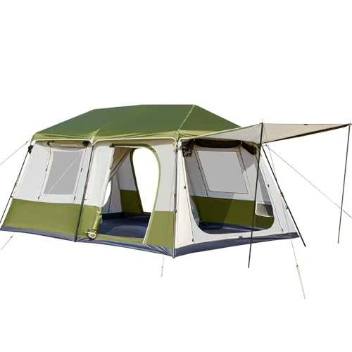 YOLENY Instant Cabin Tent 4/6/8/10 Person, Family Large Camping Tent, 60s Easy Setup with Rainfly & Waterproof Portable with Carry Bag for Family Activities, 4 Season