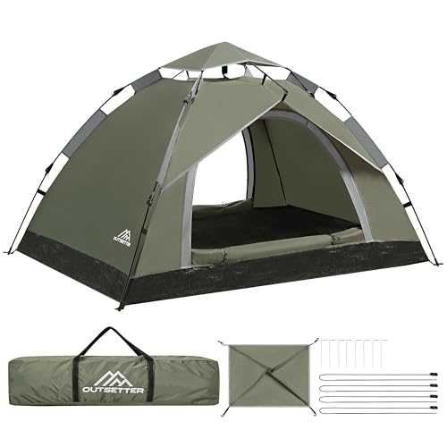Camping Tent, Instant Pop Up Tent,Waterproof Dome Large Lightweight 4 Seasons Tent,with Removable Outer Tarpaulin & Carry Bag,Easy Set-Up