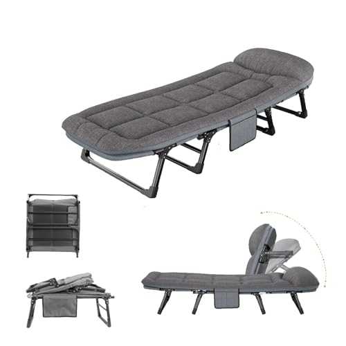 GXXINGIN Portable Folding Bed，Adult folding bed,Foldable Bed with Mattress Full Size, Comfortable and Breathable Sturdy Structure High Resilience Cotton, Folding Camping Cot, for Home Office Travel(1
