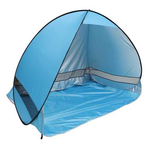 Happyyami 全 动折叠免搭 滩帐篷 Portable Instant Folding Beach Tent UV Protection Sun Shelter for Outdoor Activities Lightweight Travel Tent 200x120x130CM Easy Setup for Camping and Picnics