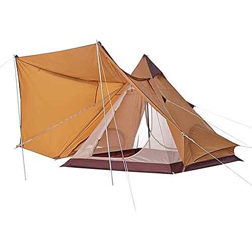 gazebo with sides， Canvas Bell Tent - Outdoor Camping Pyramid Tent Double Layers Indian Beach Tent Casual Picnic Camping Mongolian Yurt Tent Hiking Shelter for Hunting, Hiking