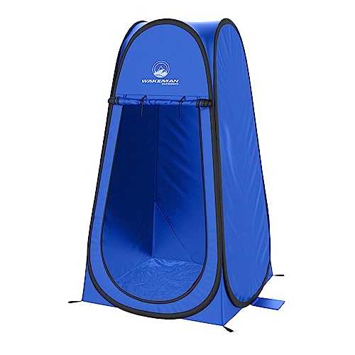 Pop Up Pod - Instant Shower Tent, Dressing Room, or Portable Toilet Stall with Carry Bag for Camping, Beach, or Tailgate by Wakeman Outdoors (Blue)