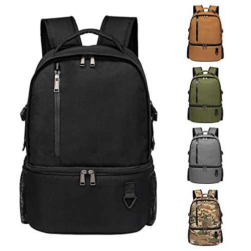 TUGUAN Insulated Cooler Backpack 38 Cans 28L Leakproof Cool Bag Rucksack Double Deck Thermal Picnic Backpack Coolers Compartment for Lunch, Beach, Camping, Black