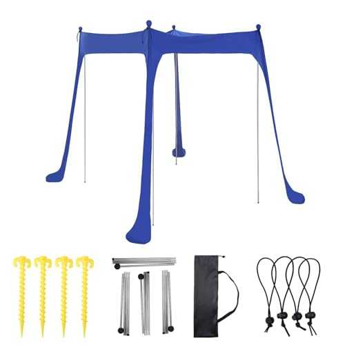 Pop Up Beach Tent | Outdoor Small Canopy Tent | FT Beach Sun Shelter | Stability Poles and Storage Bag | Shelter Canopy with Sand Anchors Aluminum Poles for