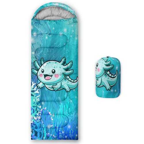 AILONEN Girls Butterfly Camping Sleeping Bags,Lightweight & Waterproof,3 Season Warm & Cool Weather,Beautiful Animal Black Sleeping Bags for Kids Adults,Travelling,Outdoors