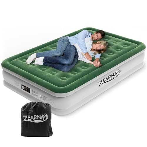 Zearna 203x152x40cm King/Double Inflatable Air Mattress, Air Bed with Built-in Electric Pump, Double Blow Up Mattress in 3 Mins Self-Inflation/Deflation, Guest Airbed for Home Portable Guest Bed