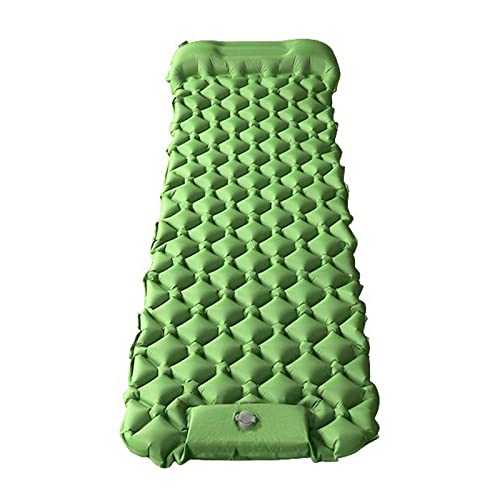 JUNK Sleeping Mat Inflatable Camping Mattress - Self Inflating Camp Sleep Roll Air Pad Waterproof sleeping Roll Up Bed Single and double for Outdoor Travel Backpacking,green,single