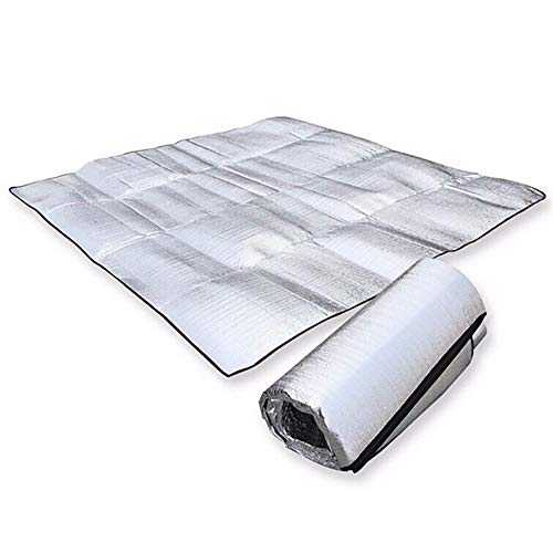 Unique WElinks Waterproof Aluminum Foil EVA Camping Mat Foldable Folding Sleeping Picnic Beach Mattress Outdoor Mat Pad Dampproof Waterproof Picnic Mats Blanket Beach Cushion BBQ Pad (200 * 200cm)