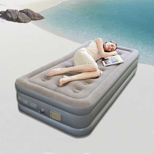Vusoset King Size Inflatable Mattress - Electric Pump, Self-Inflating, Comfortable Air Bed for Home, Camping, and Travel, 203x100x46cm (Single)