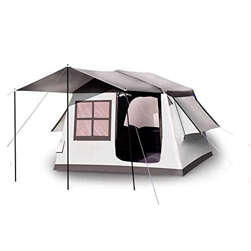 LJPZYOY Inflatable Camping Tent with Canopy, Pump, Outdoor 4-5 Person Glamping Tents, 4 Season Waterproof Windproof House for Camping & Hiking