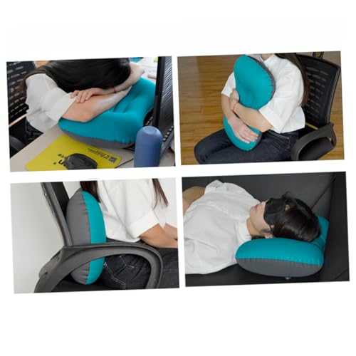 MOBUTOFU Ergonomic Inflatable Pillow for Plane Travel Memory Foam Neck Pillow Compact Portable Camping Cushion Random