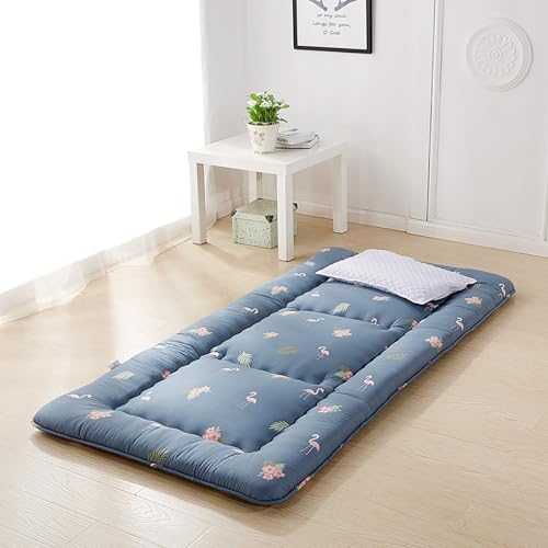 Full Size Foldable Roll Up Camping Mattress Portable Fluffy Soft Floor Lounger with Great Foam Cushioning (Blue 100x200cm)