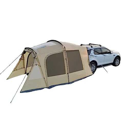 Car Tent Universal SUV Tailgate Awning,Waterproof Car Awning Sun Shelter SUV Tent for Camping and Outdoor 14.4ft/L x 10.5ft/W x 6.5ft/H (Rainfly&Inner Tent, White) Octopus feet