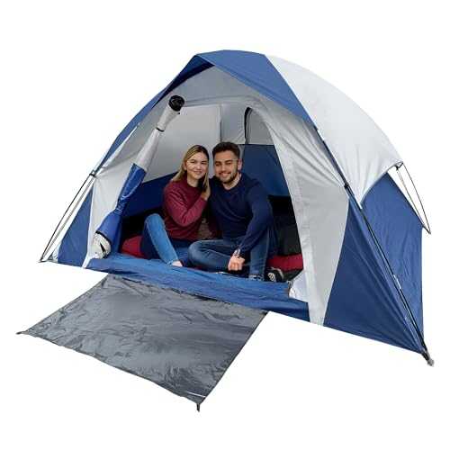 XL 4-6 Person Dome Camping Tent, Double Layer Waterproof, Removable Rain Fly, for Outdoor Hiking, Fishing