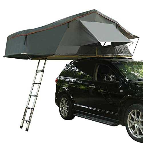 WLONK rooftop tent hard shell Roof Tent Truck SUV Roof Tent with Ladder, Roof Tent Camping Waterproof Skylight Tent Breathable Large Space Outdoor Travel Fishing for 3-5 People