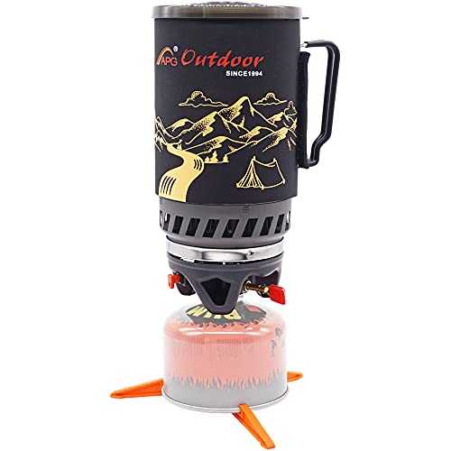 APG 1.4-Liter Camping Stove Cooking System Propane Butane Burner Outdoor Hiking Backpacking Camp Gas Stove Fast Boil Fuel Efficient Flash Cooking