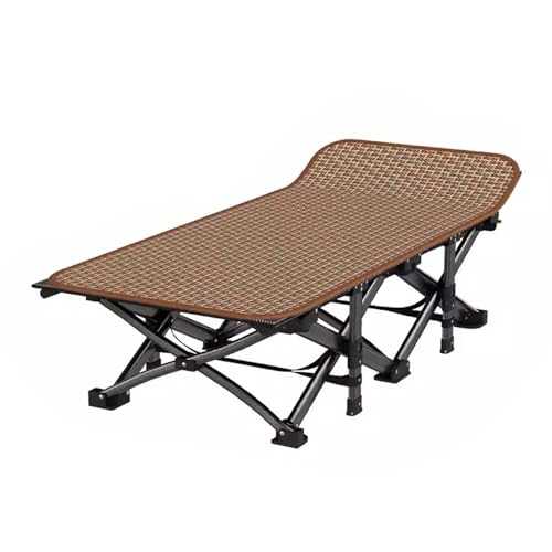 WXQZHF Folding bed Foldable Bed with Mattress Queen with 4D Headrest Folding Camping Cot Folding Cot Camping Cot for Adults Portable Folding Outdoor Cot(Brown)