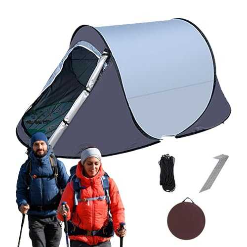 Pop Up Tent, Waterproof Outdoor Camping Shelter, Sunscreen Automatic Setup, 1-2 Person, 85.83x40.94x39.37 inches, Instant Family Tents Versatile Ideal for Hiking & Traveling