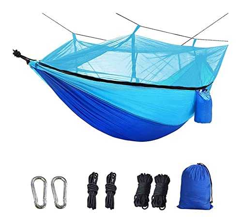 Hammock Camping Hammock with Mosquito Net, Ultra-Lightweight Outdoor Travel Hammocks,Portable Nylon Parachute Hammocks,for Outdoor Indoor Backpacking Survival Travel Outdoor Hammock