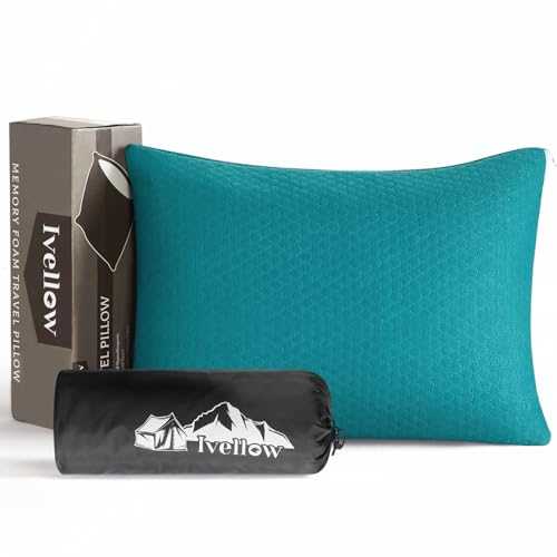 Ivellow Memory Foam Travel Pillow Compressible Camping Pillow for Sleeping Shredded Memory Foam Pillow Compact Firm Supportive Small Pillow for Adults Kids Outdoor Backpacking Hiking Essential Gear-M