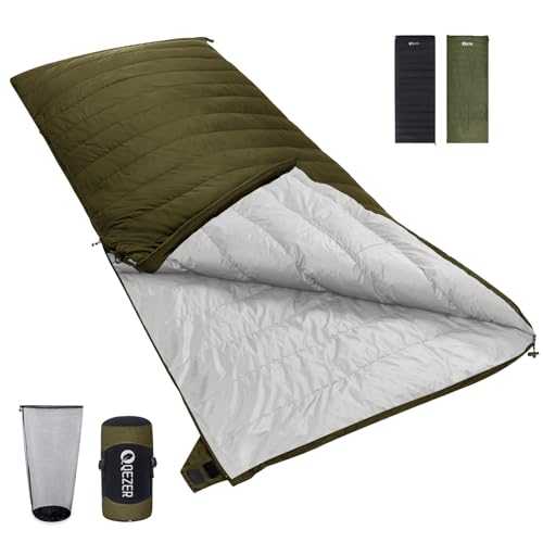 QEZER Down Sleeping Bag,Lightweight Rectangular Sleeping Bag for Adults,Kids,Boys,Girls 3 Seasons Backpacking, Hiking and Camping Outdoor,can be used as the Blanket