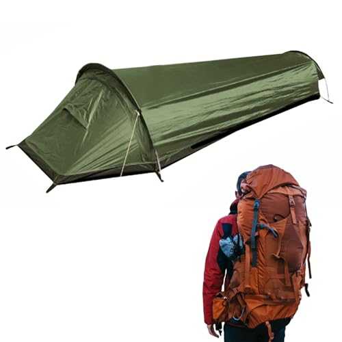 Single Person Tent - 210D Oxford Cloth Bivy Tent | Polyester Sleeping Bag Tent, Waterproof Bivy Sack For Sleeping, Oone Man Sleeping Bag Tent For Camp Hiking Hunting, Easy Set Up