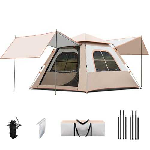 GWFBLID 3/4/6/8 Person Family Camping Tent with Screened Waterproof Windproof Easy Setup Tunnel Tent with Lantern Hook Large Family Tent Lightweight Outdoor Tent for Outdoor Camping Party Sports Tent