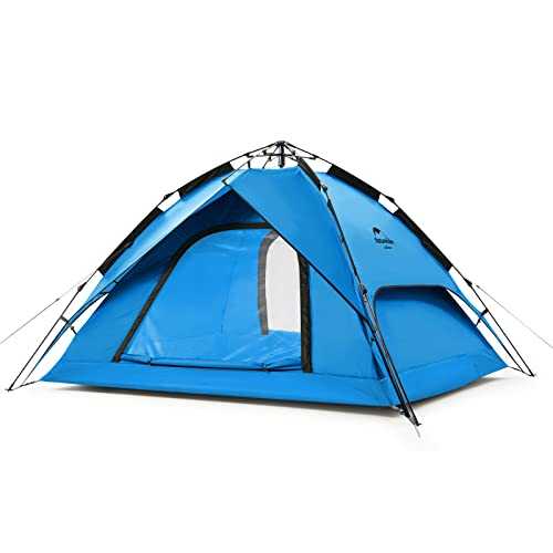 Naturehike Camping Tent Automatic 3-4 Person Lightweight Pop Up Tent Waterproof & Windproof Dome Tent with Awning Multifunctional Family Tent Festival Tent