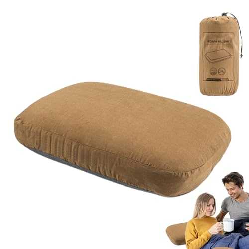 Camping Pillow - Lightweight Compressible Pillow, Portable Washable Travel Pad | Portable Compressible Compact Hiking Support, Ultra Light Foam Design for Shoulder Backpack