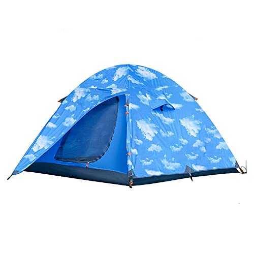 Outdoor tent, 3-4 people camping picnic holiday aluminum pole tent, double-layer cold and rainproof camping tent