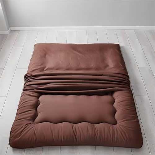 Japanese Floor Futon Mattress 10cm Thick Soft Single Roll Up Bed Pad for Home Camping Couch Portable Folding Mattress (G 150 * 200cm)