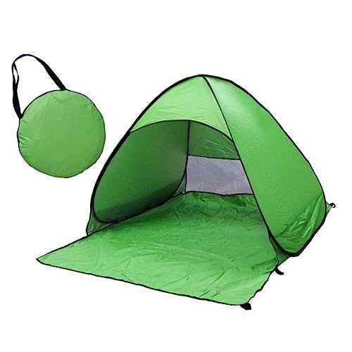 MUSISALY Portable Automatic Up Instant Beach Tent Canopy Shelter Folding Sun Shade for Outdoor Use Ideal for Beach and Family Camping Green Color