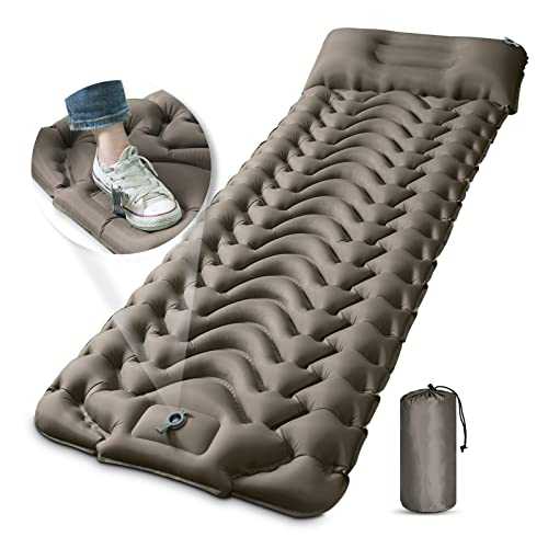 MEETPEAK Camping Pad, Foot Pump Inflatable Sleeping Pad Ultra-Thick Lightweight Camping Sleeping Mat Ultralight Compact Waterproof Air Mattress for Outdoor Hiking Hammock Backpacking Sleeping Bag