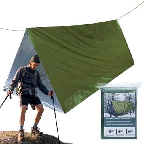 Tube Tent - Camping Survival Tent Set - Thermal Bag Blanket Lightweight Tarpaulin Sleeping Bag Rescue Equipment Waterproof for Men Women Children Outdoor Activities Mountaineering Camping