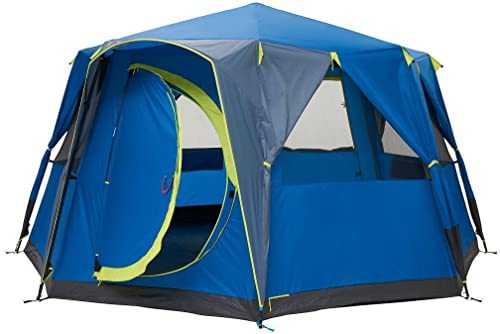 Coleman Unisex – Adult's Octagon Blue-Lime Tent, Multicoloured, 8 Personen