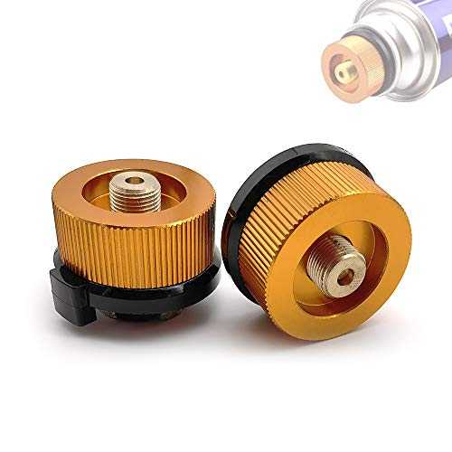 SUNFUA 2 Pcs Gas Adapter Outdoor Hiking Camping Stove Adapter Convertor Stove Connection for Butane Canister to Screw Gas Cartridge