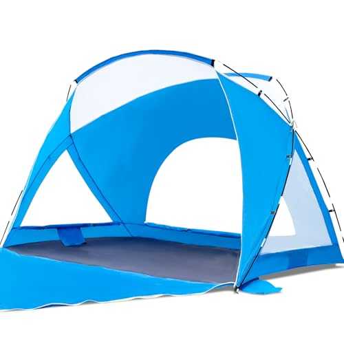 Etto Beach Tent for 6-8 People, Waterproof Portable Sun Shelter with UPF 50+ UV Protection, Easy Setup Beach Canopy for Family Outdoor Adventures, Camping, and Picnics, with Carrying Bag