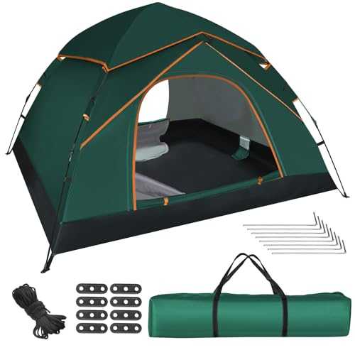 Pop Up Tent for 3-4 Person - 2025 Upgraded Automatic Camping Tent Waterproof & UV Protection Instant Portable Dome Tents for Adults,Easy Setup Outdoor Tent for Camping Hiking